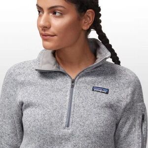 Patagonia women’s better sweater 1/4-zip fleece in birch white